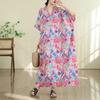 DIMANAF New 2026 Women Plus Size Summer Long Dress Cotton Loose Casual Oversize Maxi Floral Print Beach Sundress