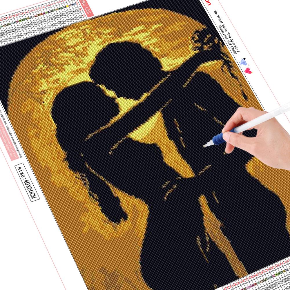 

Huacan 5D DIY алмазная живопись пейзаж любовник полная круглая алмазная вышивка крестиком Алмазная вышивка кристалл настенная живопись Full Round 45*60 cm