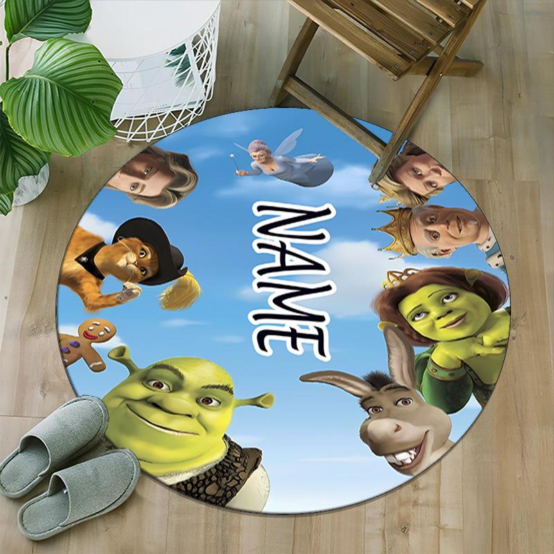 Customizable S-Shrek3 Round Non-Slip Carpet - Ideal for Garden, Picnic, Office, Perfect for Decoration, Suitable For All Seasons