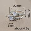 Bohemian Style Vintage Inlaid Synthetic Moonstone Hoop Earrings Women Elegant Silvery Plated Banquet Wedding Jewelry Accessories