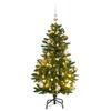 Vidaxl Hinged Artificial Christmas Tree, 150 LED Lights and Baubles, 120 Cm