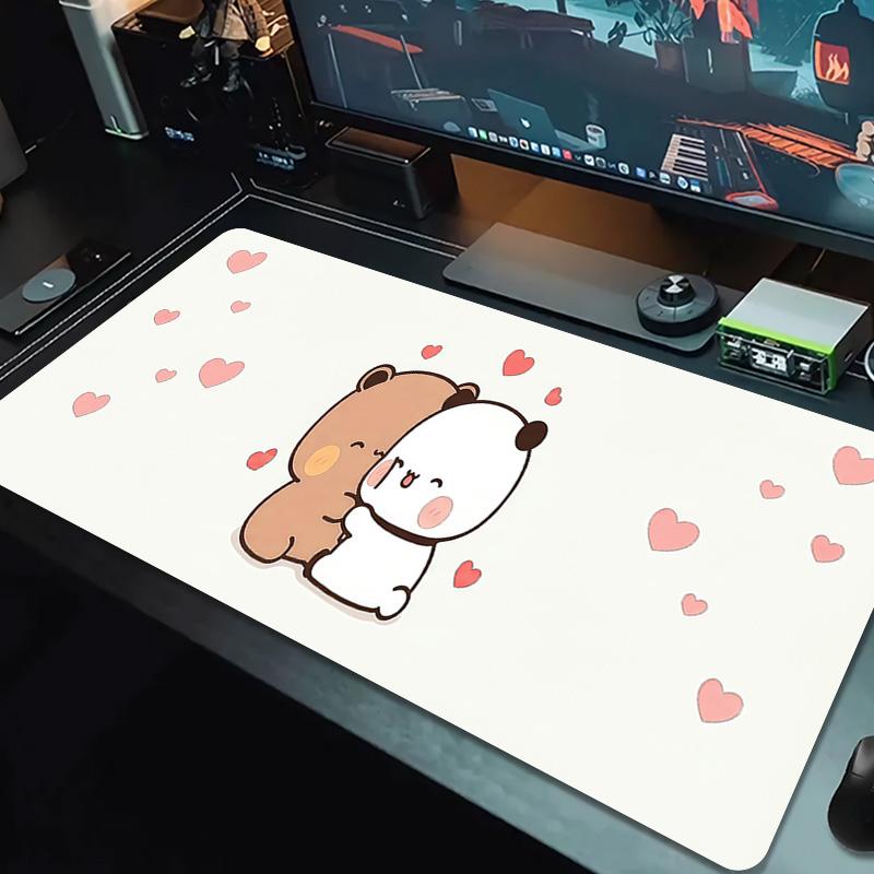 PandaBear Love Lace Solid Color Mouse Pad Large Gaming Table Cushion Non-slip Laptop Tablet Big Mousepad XXL Mat Mini PC Playmat With Lock edge