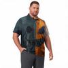 Men's Plus Size Halloween Print Golf Polo Shirt Breathable Short Sleeve Casual Workwear Top with Button Collar