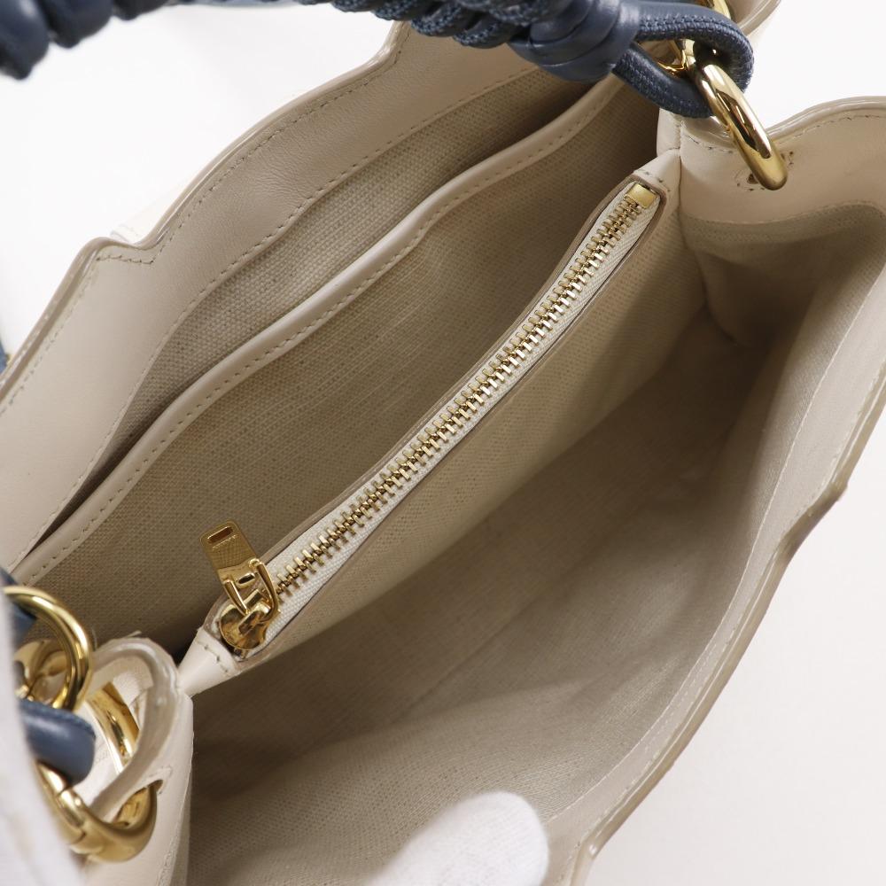 Bally Janelle Handbag JORAH 2WAYShoulder White / Blue Leather Women Used