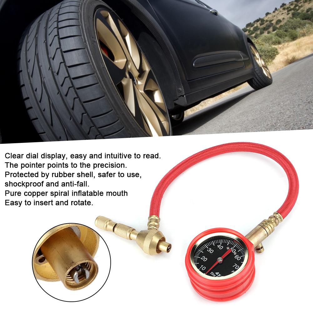 Portable Auto Car Tyre Tire Air Pressure Gauge Dial Meter Tester High Accuracy