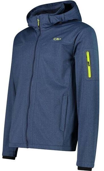 CMP Light Softshell Jacket with Detachable Hood (39A5027M) Man Jacket Zip Hood (39A5027M) B.blue Mel/lime