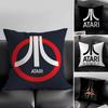 Classic A-AtariS Game Logo Pillow Case Home Dorm Chair Back Short Plush Double-sided Printing Office Nap Time Cushion Cover