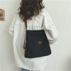 Large Capacity Fashion Canvas Shoulder Bag Women's Leisure Literature and Art Simple Solid Color Crossbody Backpack