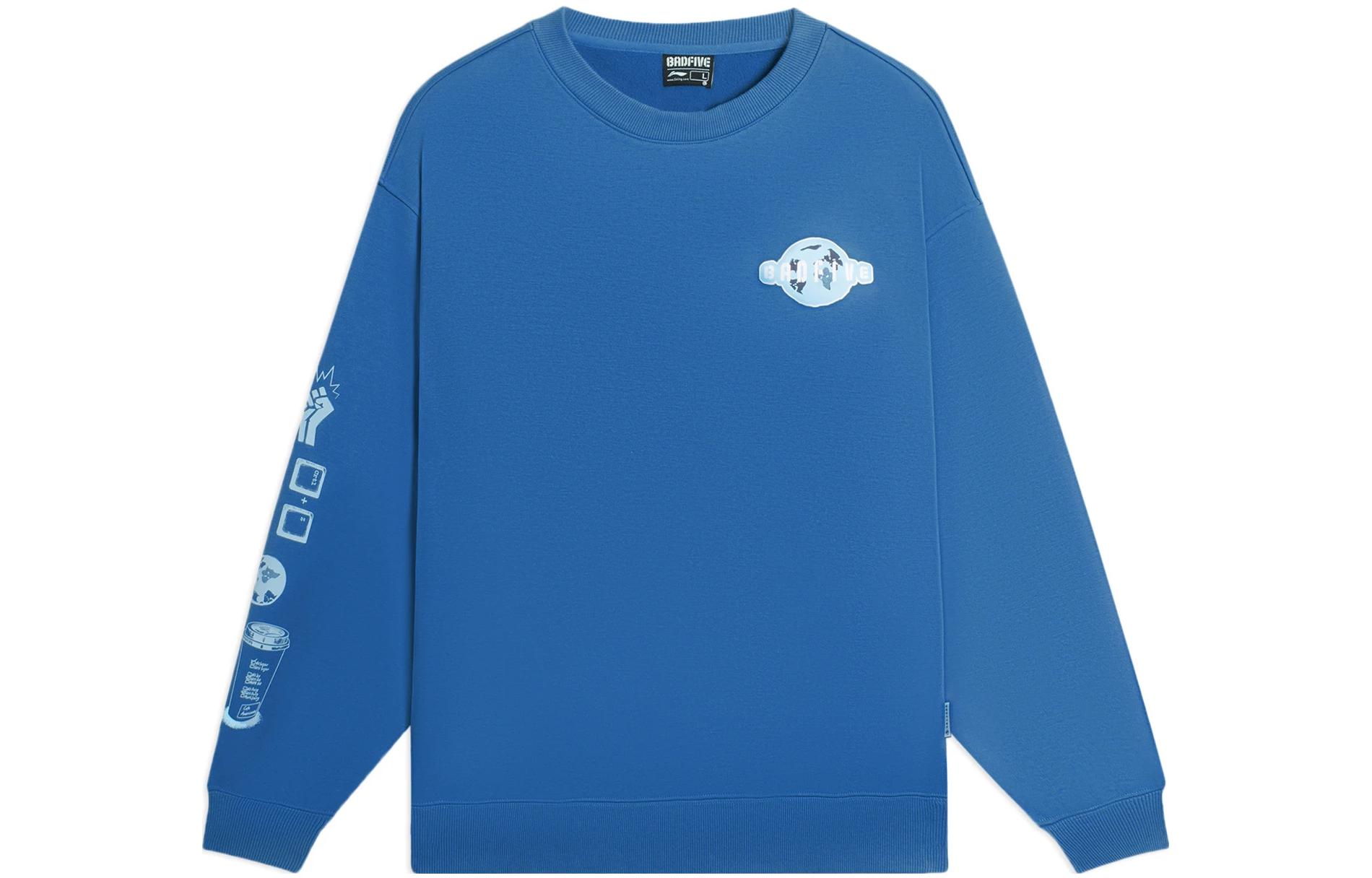 Li Ning Badfive Sweatshirt Unisex Blue AWDSC01-4 XL