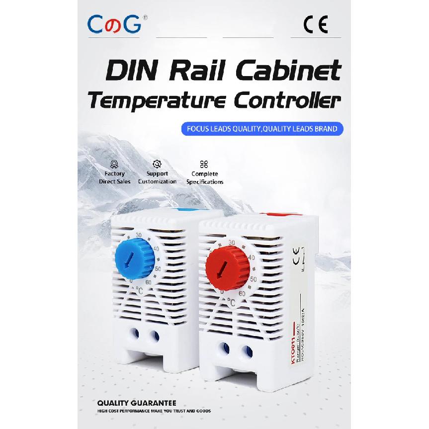 CG KTO011 KTS011 NC/NO Cabinet Temperature Controller 0-60℃ DIN Rail Mechanical Thermoregulator Compact Bimetallic Thermostat