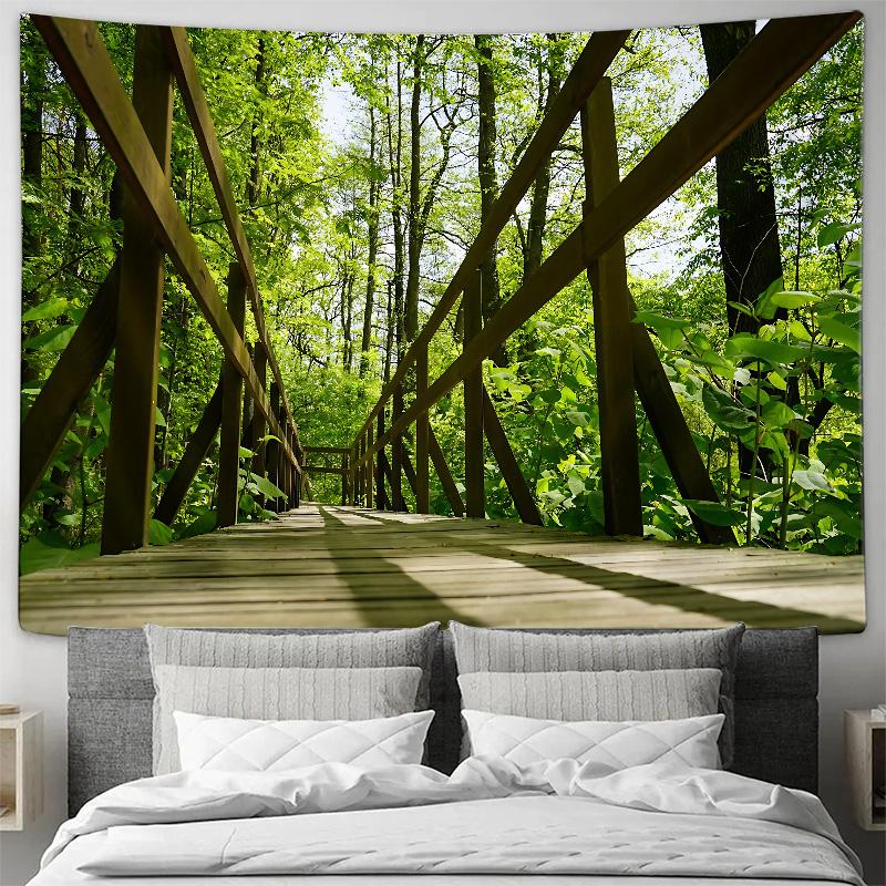 

Nature Forest Bridge Tapestry Bedroom Living Room Decor 74x94cm(29x37in)