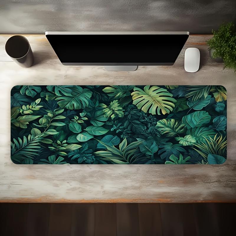 Brand Extra Large Gaming Mouse Pad Tropical Leaf Pattern Non Slip Washable Rubber Base Stain Resistant Office Computer Desk Deco