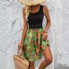Women's Fashionable Retro Printed Color Blocked Vest Casual Dress
