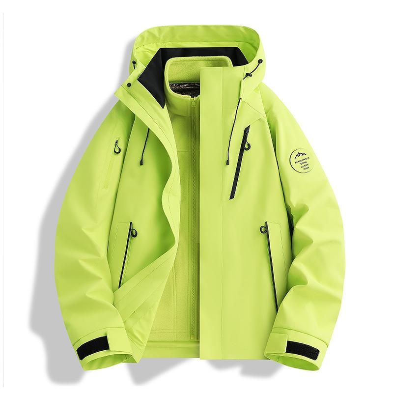 Autumn and winter new autumn and winter outdoor thickened windproof waterproof high quality jacket men and women warm three-in-one group buying