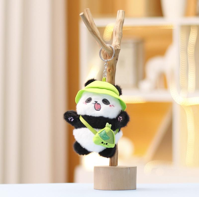 Plush Panda Toy With Keychain For Girls Soft Stuffed Animal Gift For Kids