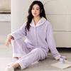 Coral Fleece Pajamas Women's Autumn and Winter Thickened Fleece Winter Women's Thermal Flannel Loungewear Winter Suit