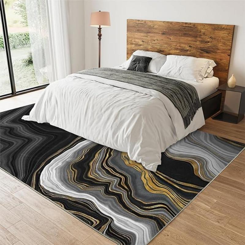 Modern Crystal Pile Abstract Ink Painting Living Room Carpet Tea Table Cushion Sofa Blanket Home Bedroom Bedside Blanket