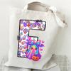 Halloween Alphabet Canvas Bag Going Out Portable Handbag Women's Large Capacity Casual Shoulder Crossbody Bag