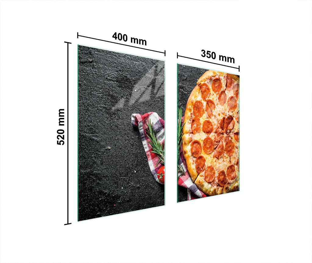 SZKLANA PŁYTA OCHRONNA NA KUCHENKĘ 75x52 PIZZA