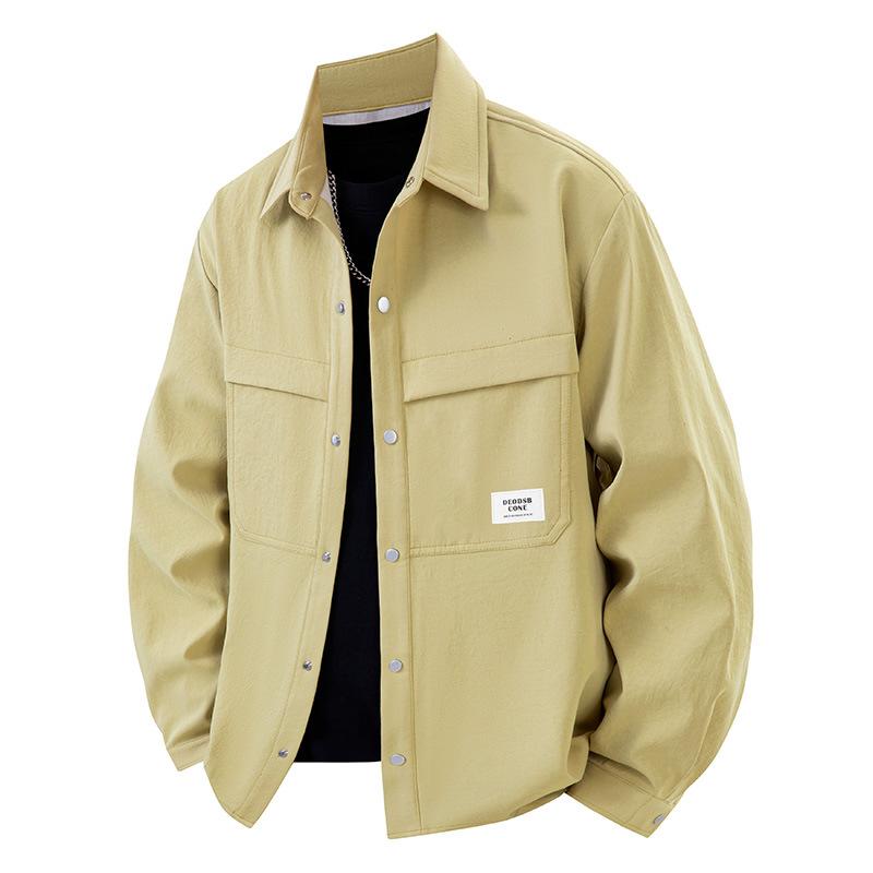 

Jacket Men s Solid Color Youth 3D Hollow American Heavy Tooling Shirt Casual Trend Fashion Jacket 3XL