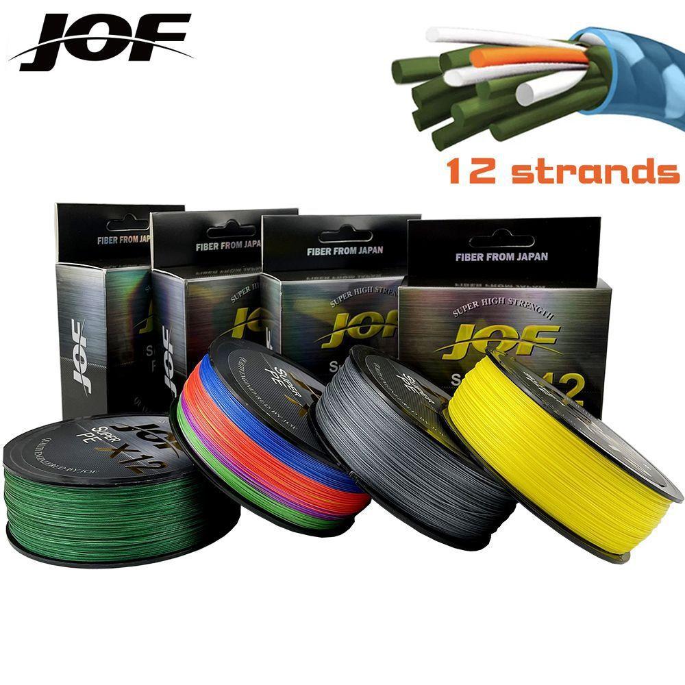 JOF16 12-strand PE Braided River & Saltwater Fishing Line 500m Abrasion-Resistant Smooth-Running High-Strength Long-Cast