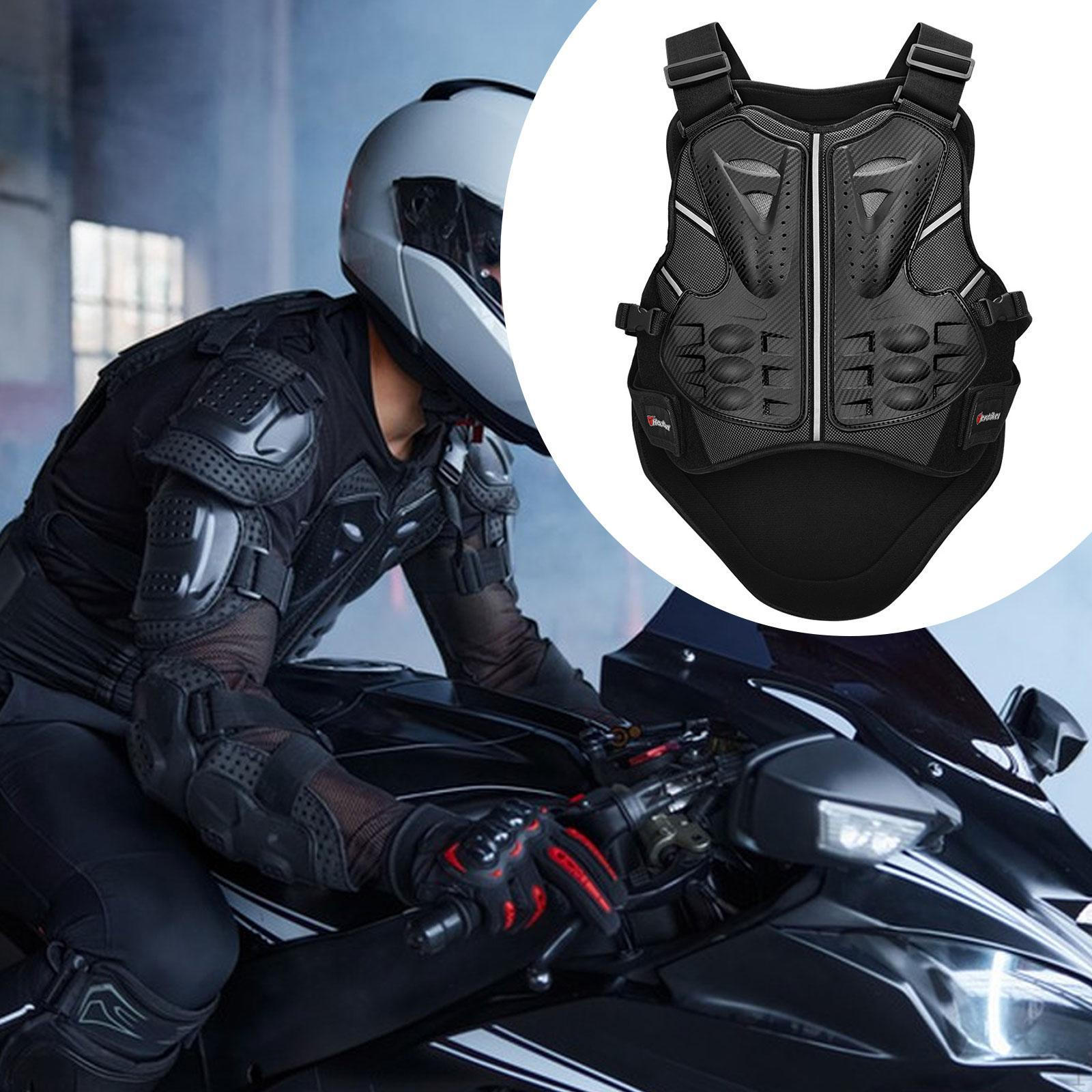 

Motorcycle Full Body Jacket Back Protector Adjustable Chest Protection Motos for Cycling L чорний