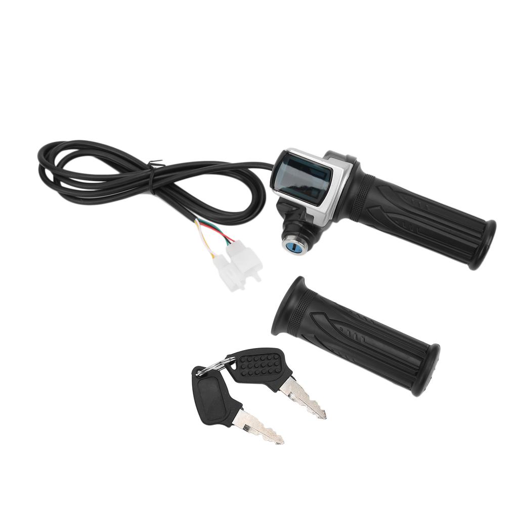 Elektrisk sykkel vri gasshåndtak lås nøkkelsett LED-indikator for motorsykkel scooter 48V