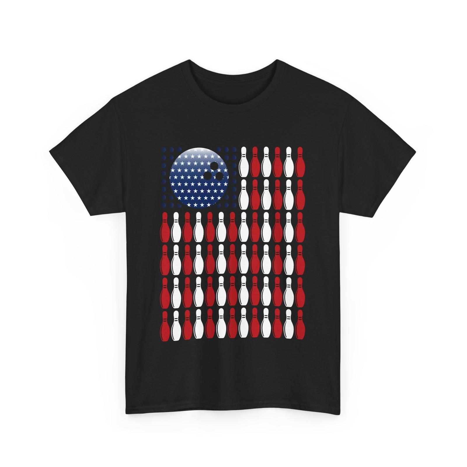 Bowling Pins American Flag Shirt, Bowling Lovers Women Men T-Shirt Mens Womens Tees Top 3XL