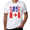 Useh Tshirt Us Eh Shirt American Flag Canadian Flag Tshirt Large Size Loose Casual Tee