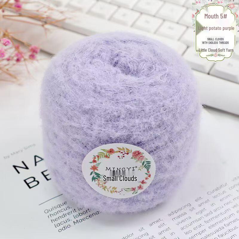 6-Strand Mousse Cloud Soft Scarf Hat Crochet Kit - Handmade Snow-Step DIY Milk Waffle Stitch Yarn