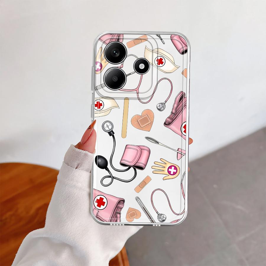 Cool Nurse Medicine Soft Phone Cover Case for Xiaomi Redmi Note 14 Pro Plus 12S A4 10S 12 9 10 11 14C 13C 11S Note 13