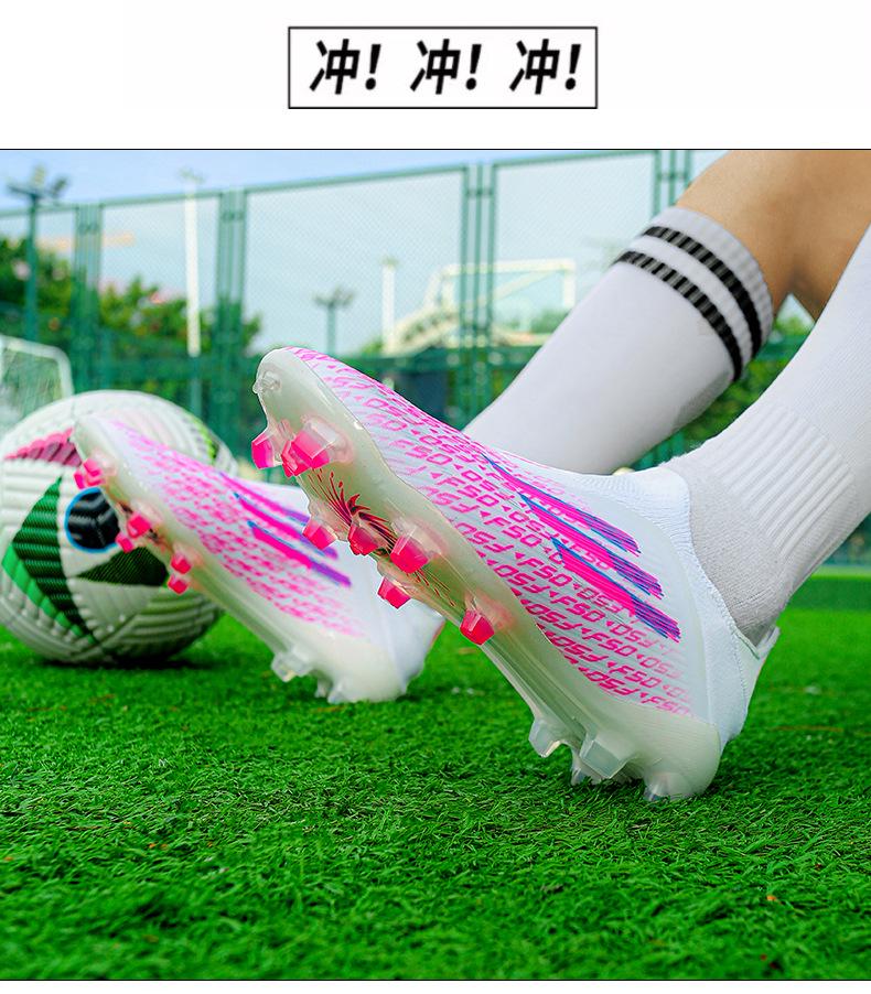 Chuteiras de Futebol para Exterior com Travas Longas para Homens, Mulheres e Adolescentes - Sapatos de Treino para Alunos do Ensino Fundamental I e II