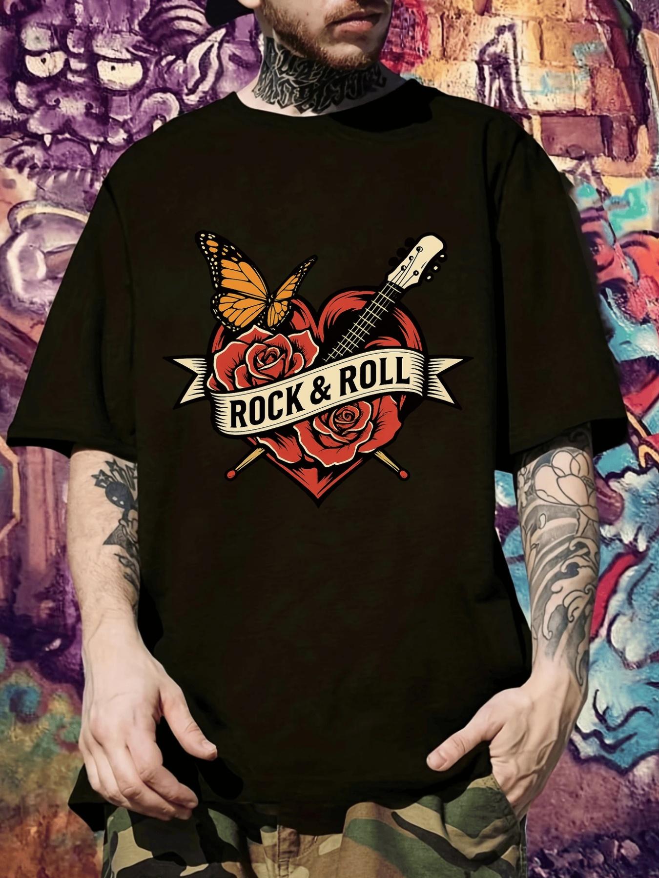 Rock & Roll Graphic T-shirt - Bold Guitar XXXXL