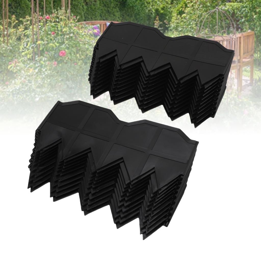 40 szt. Obrzeże ogrodowe Krawężnik Łatwy w instalacji Krawężnik krajobrazowy Czarny plastikowy płotek ogrodowy na zewnątrz