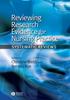 The Reviewing Research Evidence for Nursing Practice : Systematic Reviews Book