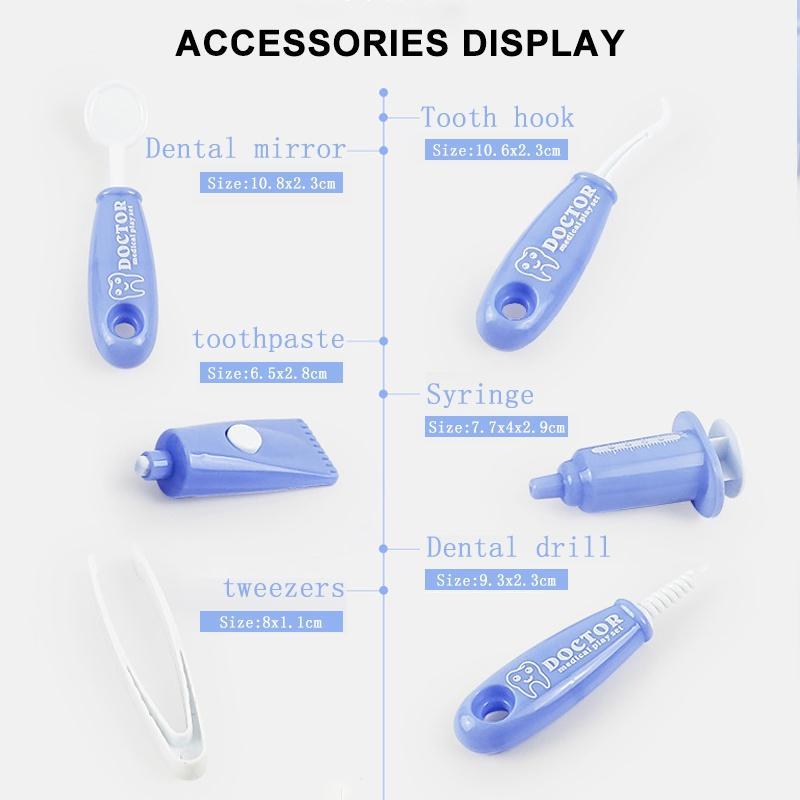 9-Piece Suit Kids Simulation Dentist Toys Sets Nice Gift for Children Interactive Dentist Role Play Pretend Toys Set