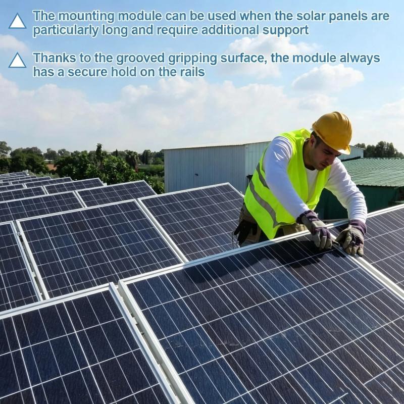 Solar Rail Profile Connectors High Strength Aluminium Photovoltaic Bracket for Home Balcony Solar Panel Setup