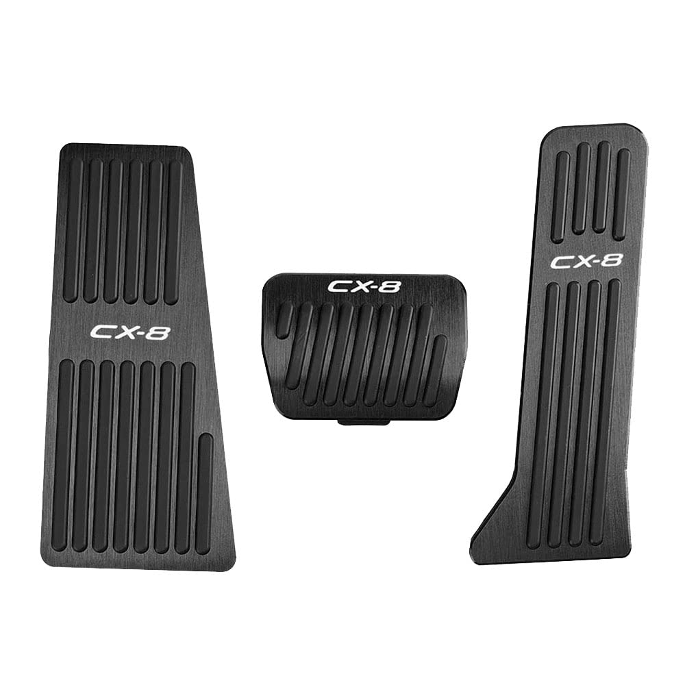 BOYOUS Mazda KG Series Exclusive Aluminum Pedal Covers for and Accelerator No Tools Logo and [Latest Model] CX-8 Brake, Footrest, Pedals, 3-Piece Set,