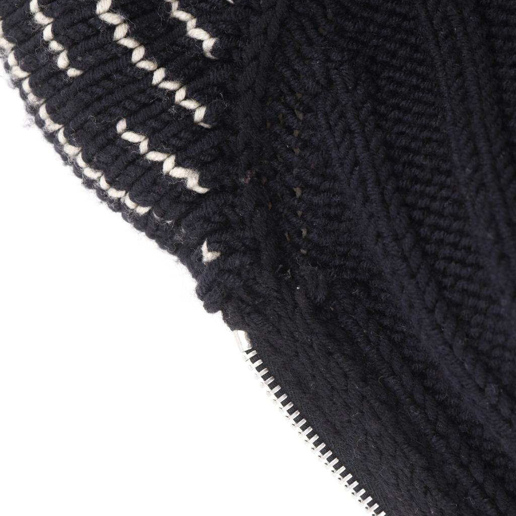 Hermes Zip Up Sweater Black Wool Mens Used