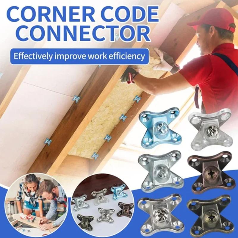10 ks Rohové držáky ze zinkové slitiny se šroubem Odnímatelný pravoúhlý L-tvarovaný podpěrný konektor Držák Rohová výztuha pro nábytek