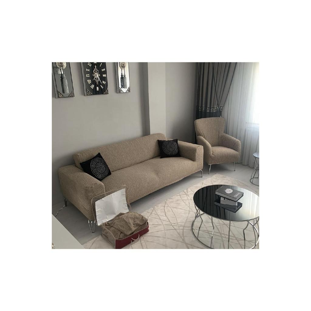 Jacquard 3-seater Sofa Cover, Sofa Bed Sofa Cover 1 Piece Stone Gray