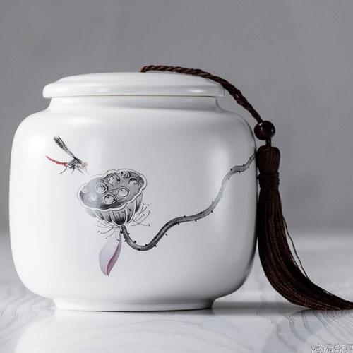 Creative Ink Painting Ceramic Storage Jar with Lid Sealed Tea Tin Candy Coffee Food Jar Storage Container Home Decoration Modern
