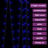 Vidaxl Kurtyna Lampek, 3X3M, 300 Niebieskich Diod Led, 8 Funkcji