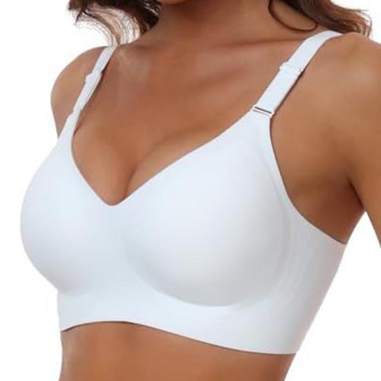 Wireless Push-Up Bra with Jelly Strip Technology Natural Lift Seamless Adjustable Straps Full