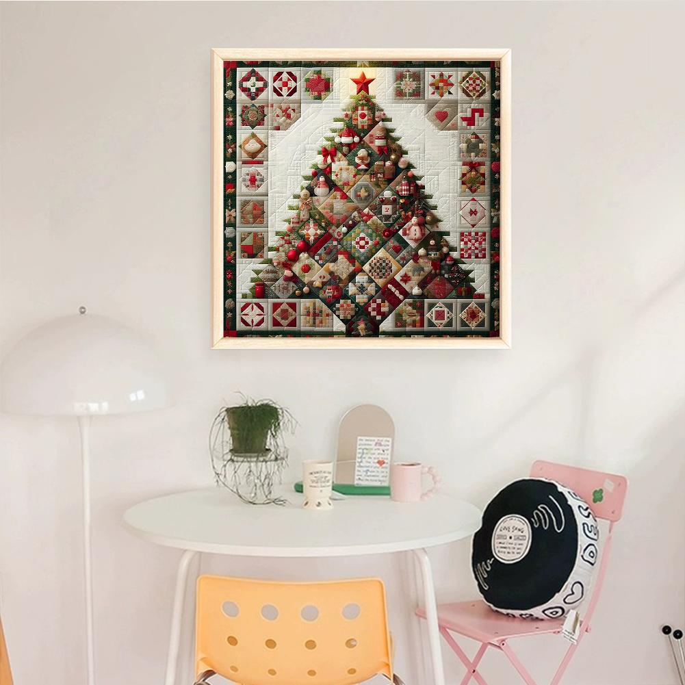 Vollstickerei Baumwollfaden 14CT Bedrucktes Weihnachtsbäumchen Kreuzstich-Set Kunst