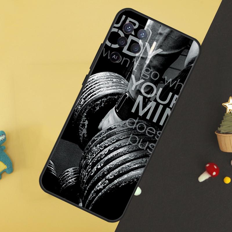 Bodybuilding Gym Fitness Quotes Case For Oppo A96 A76 A16 A17 A57 A60 A40 A80 A18 A38 A58 A78 A98 A15 A54 A74 A94 A6 A5 Pro