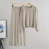 Autumn and Winter Gypsy Stars Hot Diamond Round Neck Pullover Long Sleeve Knitted Sweater Loose Knitting Two-piece Set Women