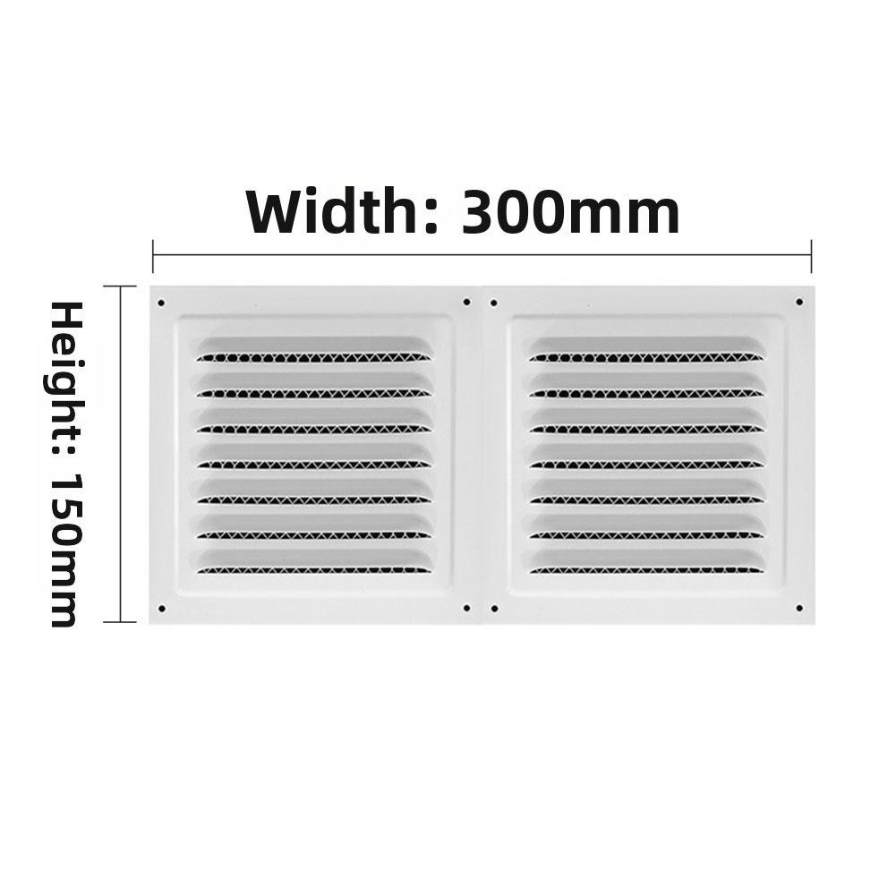 Outdoor Air Vent Cover Louvered Design Stainless Steel Mesh Filter For Garage Warehouse Bathroom HVAC Duct 150x300mm
