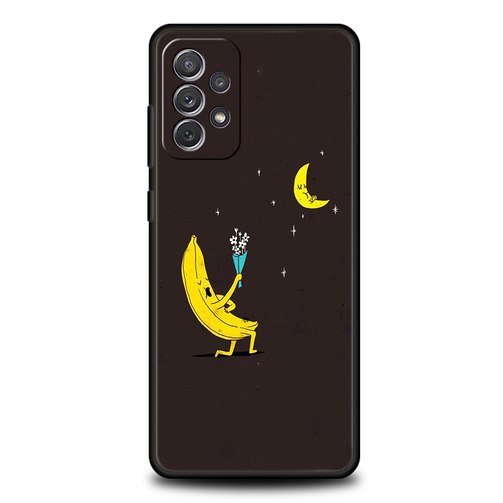 Phone Case for Samsung Galaxy A55 A53 A52 A52S A51 A41 A35 A32 A25 A23 A15 A13 A71 A72 5G Soft TPU Shell Funny Bite Apple Banana