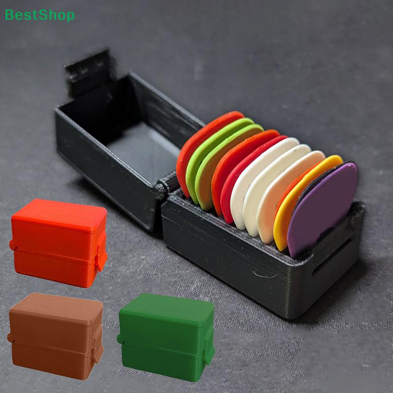 Guitar Pick Storage Box with Slot Organizer, Portable 3D Printed Pick Holder Case